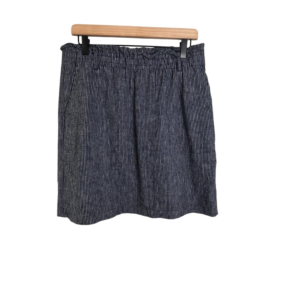 J.Crew Womens Blue White Striped Linen Cotton Paper-bag Mini Skirt Size M